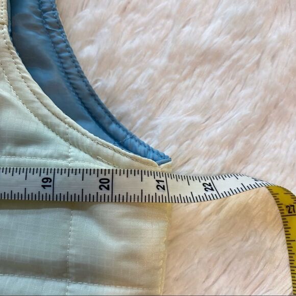 Ruff Hewn Reversible Zipper Down Vest Cream and Blue Size Large - Picture 8 of 9